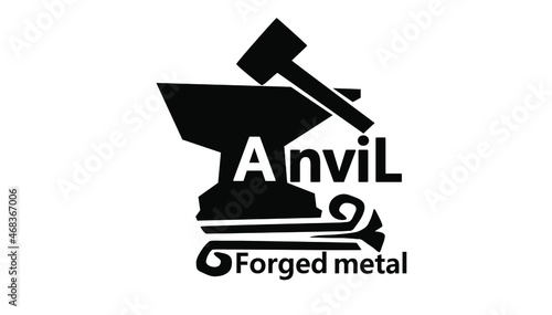 Blacksmith logo.
Forging metal on the anvil.