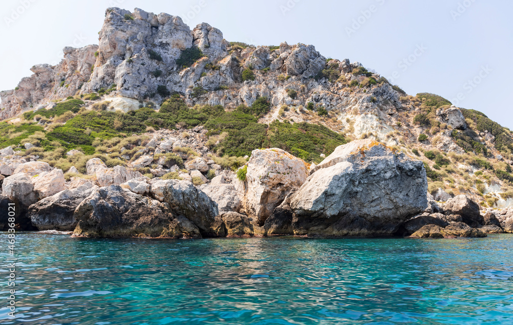 Capraia island of the archipelago of the Tremiti Islands, Puglia, Italy. Island of capers.