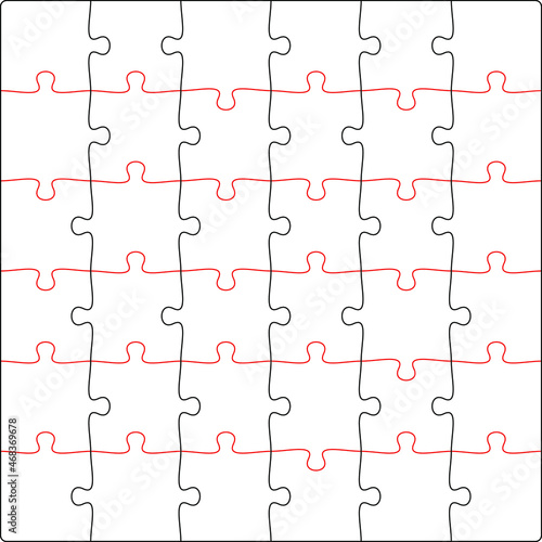 Square puzzle, marking in vector format for cutting on a plotter