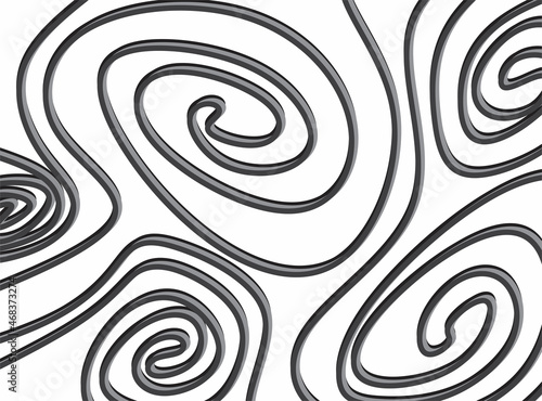 Simple black and white background with curly lines pattern