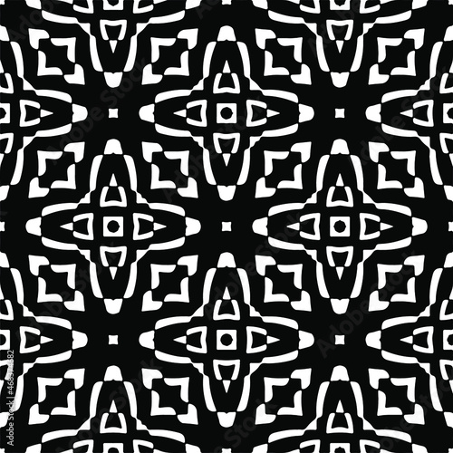  Vector geometric seamless pattern.Modern geometric background with abstract shapes.Monochromatic Repeating Patterns.Endless abstract texture.black  ornament for design.