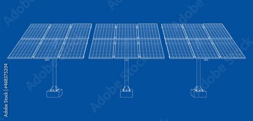 Solar Panel Concept. Vector rendering of 3d
