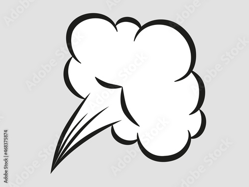 Comic style speed element. Bad smell smoke cloud isolated on white background.