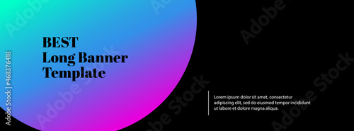 Abstract long banner template for facebook cover, web header. Trendy minimal dark background with copy space for text