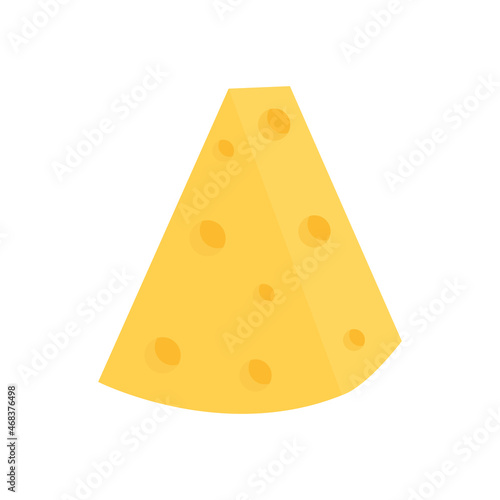 Vector illustration of cheese. Triangular slices of cheese. isolated on a white background, simple minimal style.