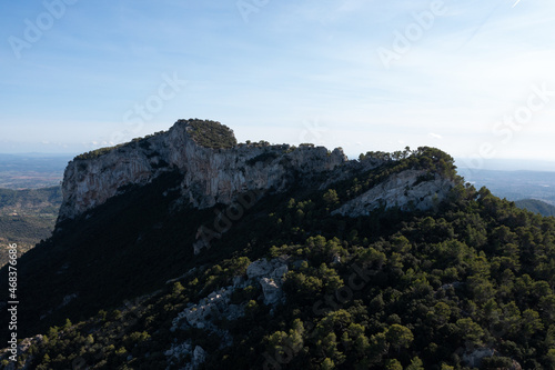 Drone photo of mountain landscape in mallorca