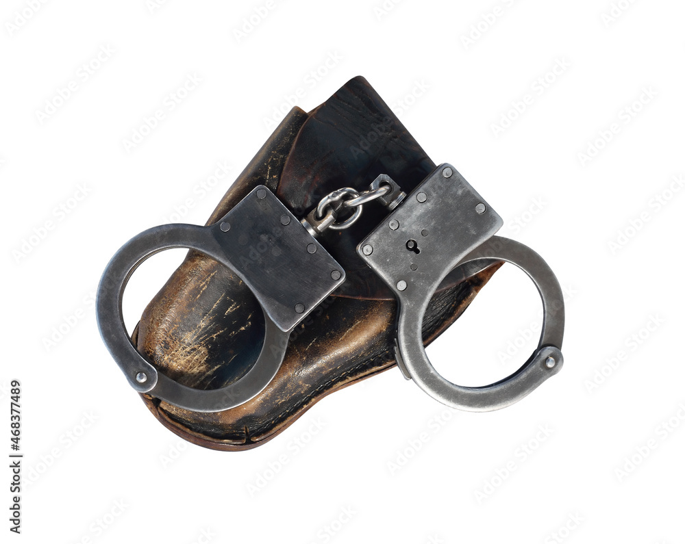 Old Handcuffs With Leather Case Old Handcuffs With Leather Case