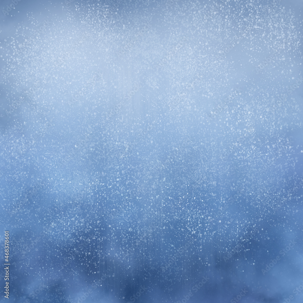 Fototapeta premium Shiny blue decorative snow background, glitter texture