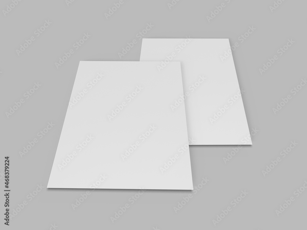 Flyer Paper 3D Illustration Mockup Scene Flyer Paper 3D Illustration Mockup Scene