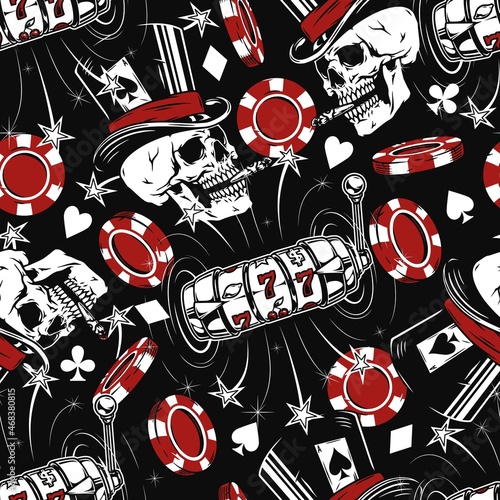 Gambling vintage seamless pattern