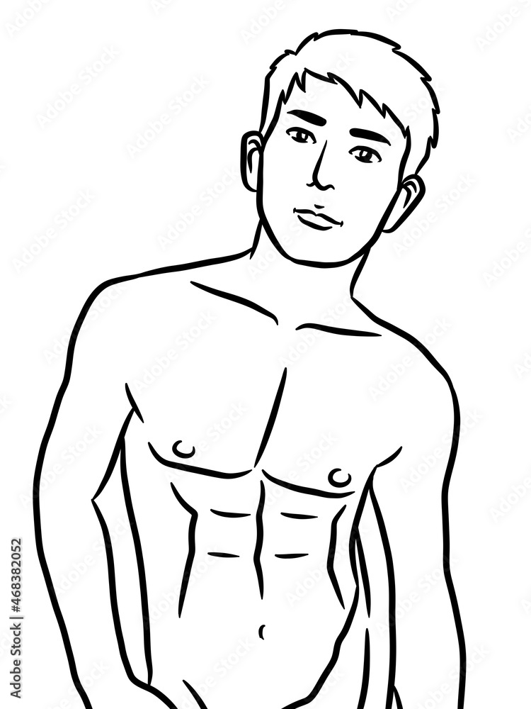 black and white of cute man cartoon for coloring black and white of cute man cartoon for coloring