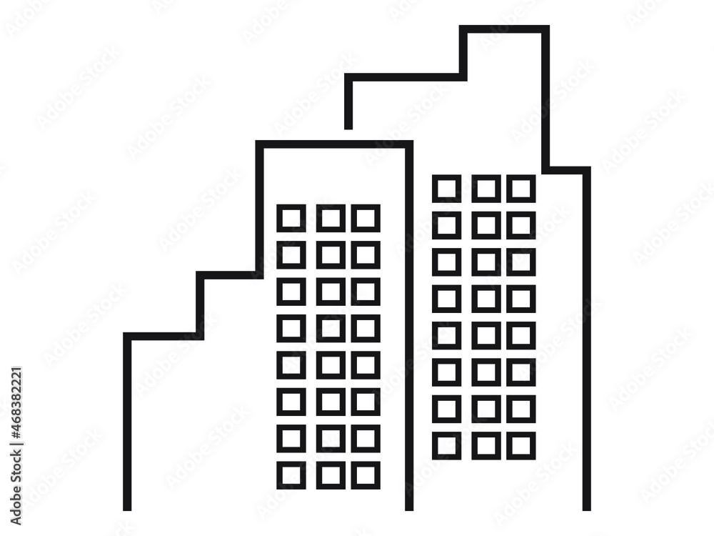 black line building or tower icon black line building or tower icon