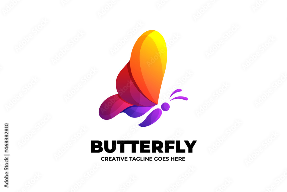 Beautiful Gradient Butterfly Logo Beautiful Gradient Butterfly Logo