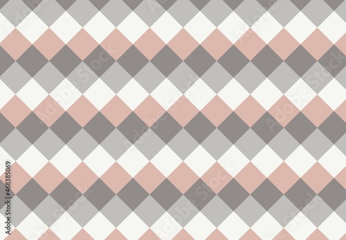 Geometric grey and pink pattern. Brown rhombus pattern. 