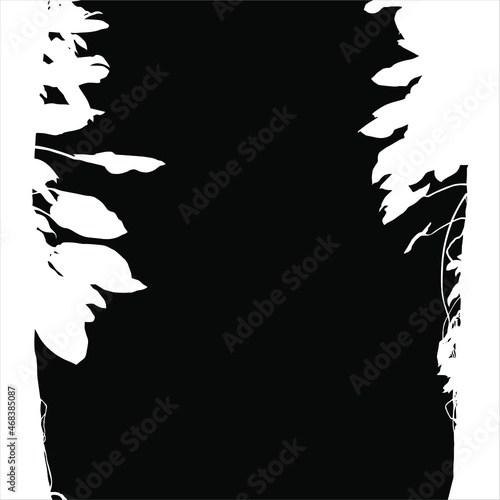 Tree in the Forest (Jungle) Silhouette for Text, LayOut, Quote, Illustration, Poster, Background, or Graphic Design Element. Vector Illustration 