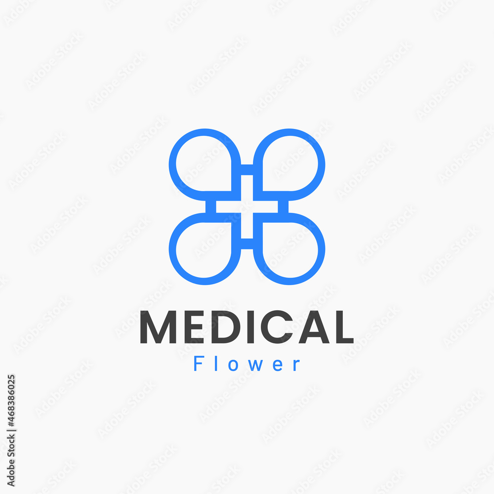 Modern and Minimal Medical logo design. Logo combination of medical or health symbols with blooming flower petals, great for hospital or health clinic logos Modern and Minimal Medical logo design. Logo combination of medical or health symbols with blooming flower petals, great for hospital or health clinic logos