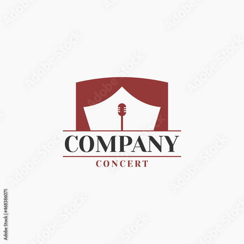 Simple Stage or Podium logo design. For Concert, Show, Theater logo design