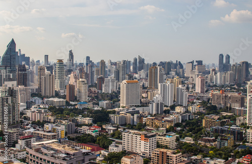 View to the cityscape, downtown and skyscraper of Bangkok Metropolis in Thailand Southeast Asia © Willi