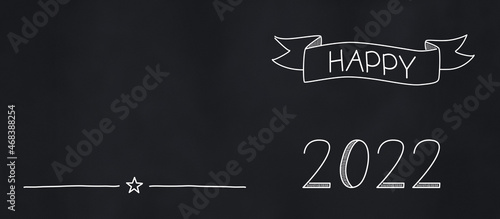 happy 2022 chalkboard banner