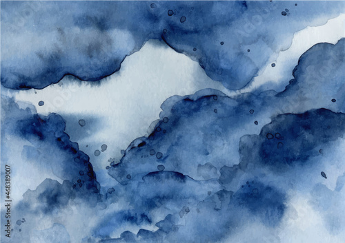 Dark blue abstract texture background with watercolor © Asrulaqroni