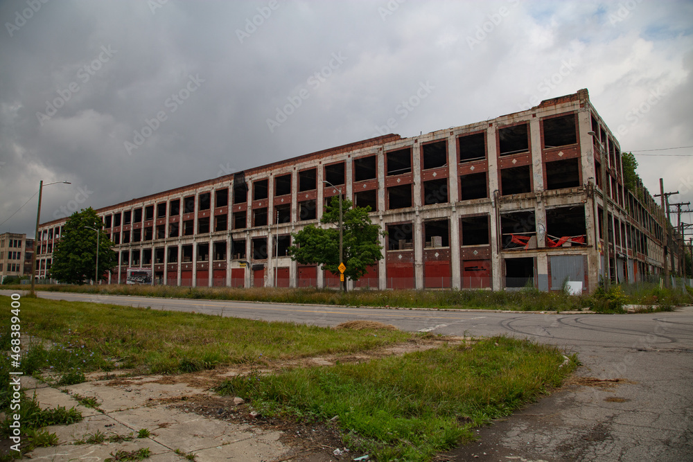 Abandoned Packard Automotive Plant in Detroit, Michigan