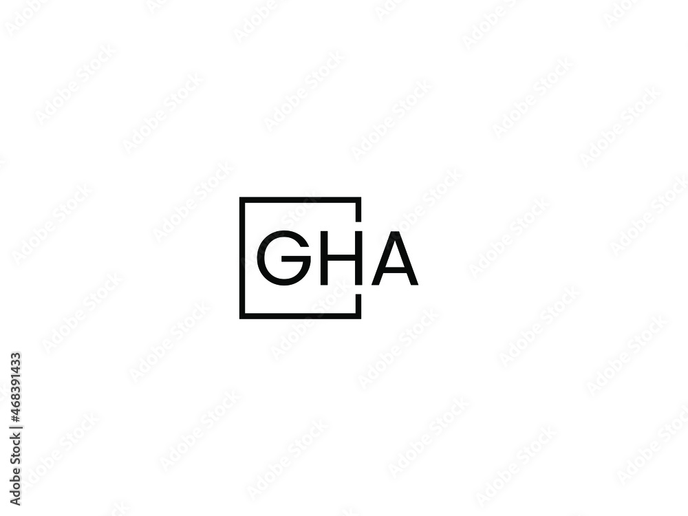 GHA Letter Initial Logo Design Vector Illustration GHA Letter Initial Logo Design Vector Illustration