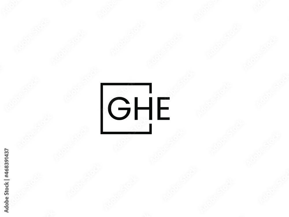 Obraz premium GHE Letter Initial Logo Design Vector Illustration