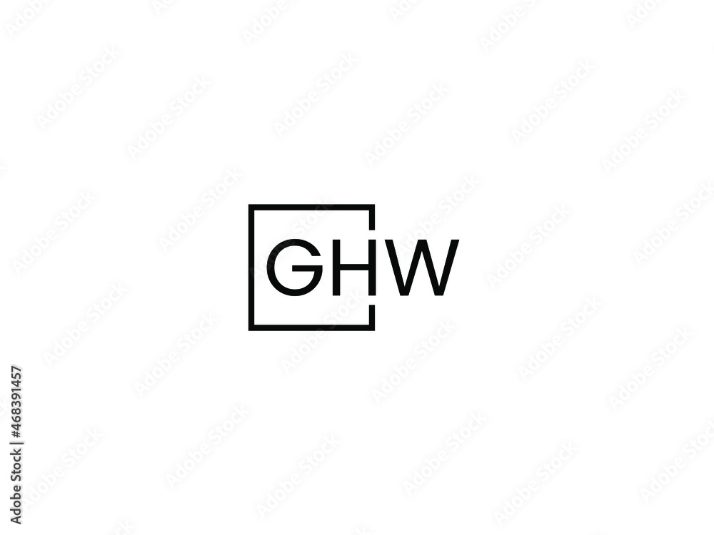 Obraz premium GHW Letter Initial Logo Design Vector Illustration