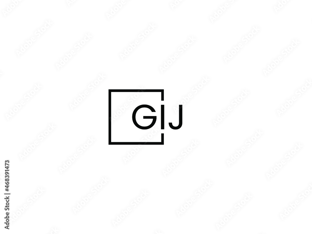 GIJ Letter Initial Logo Design Vector Illustration GIJ Letter Initial Logo Design Vector Illustration