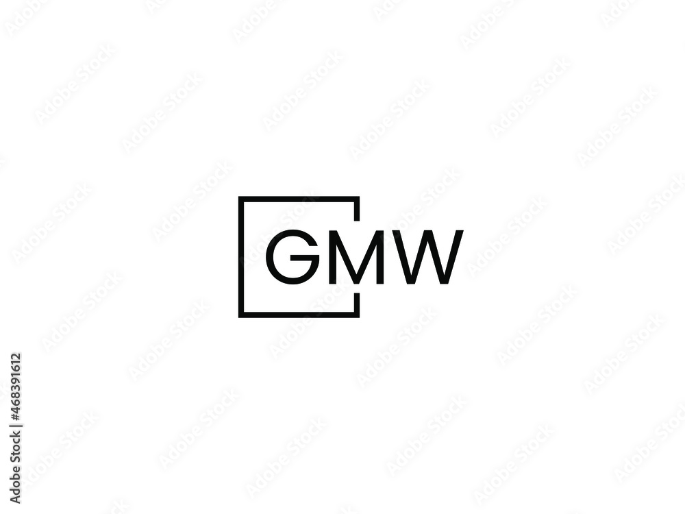 GMW Letter Initial Logo Design Vector Illustration GMW Letter Initial Logo Design Vector Illustration