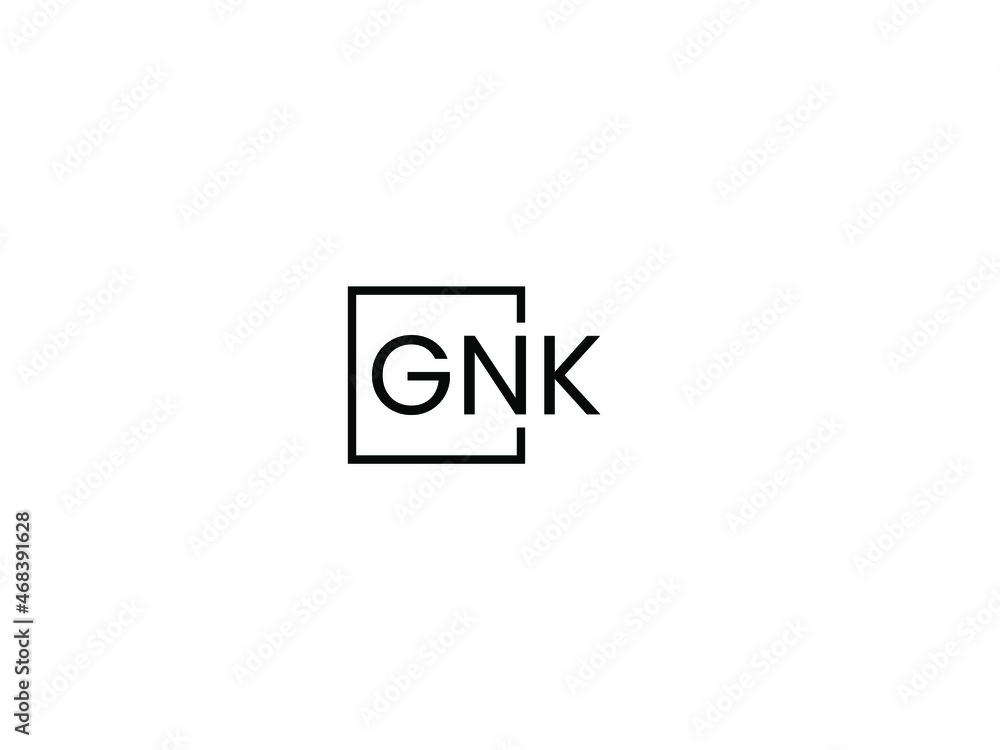 GNK Letter Initial Logo Design Vector Illustration GNK Letter Initial Logo Design Vector Illustration