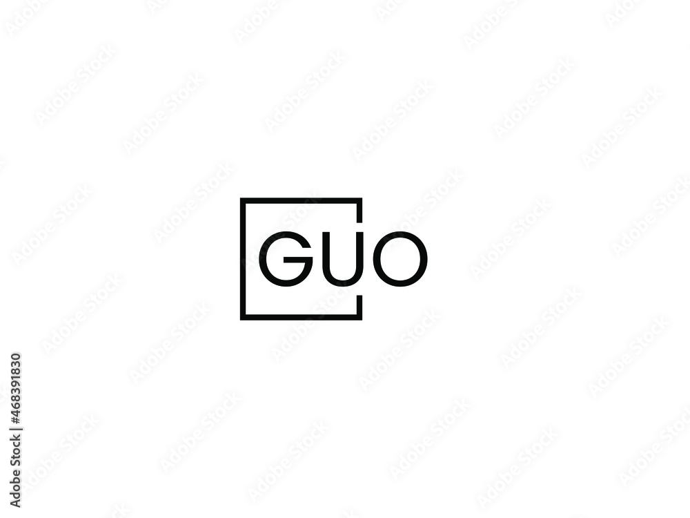 GUO Letter Initial Logo Design Vector Illustration GUO Letter Initial Logo Design Vector Illustration