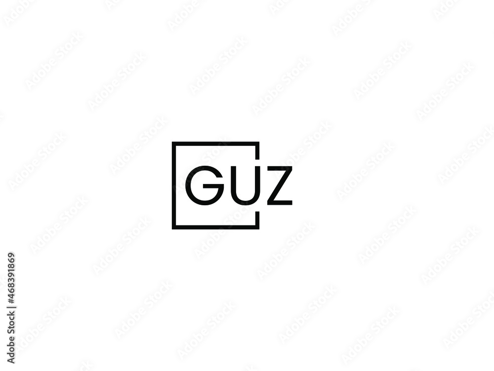 GUZ Letter Initial Logo Design Vector Illustration