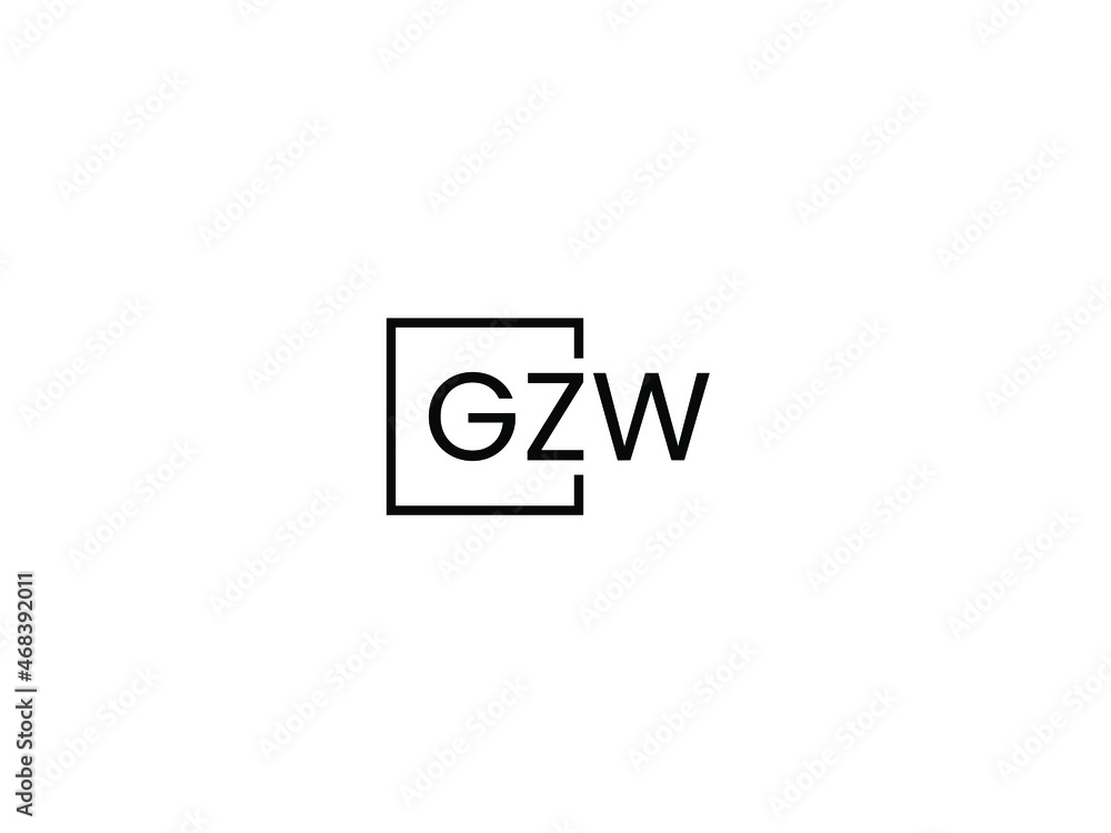 GZW Letter Initial Logo Design Vector Illustration GZW Letter Initial Logo Design Vector Illustration