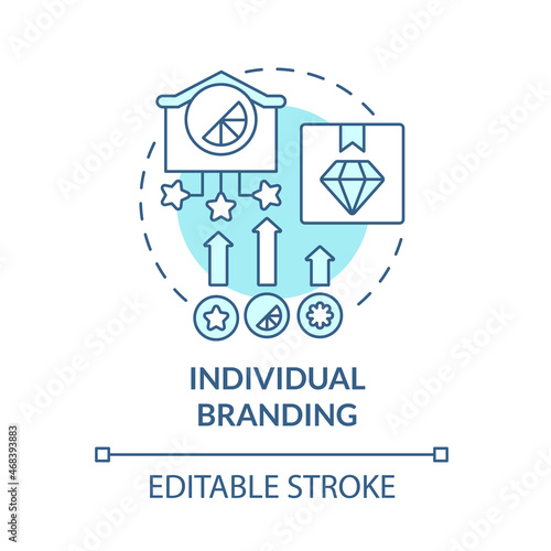 Individual branding blue concept icon. Marketing strategy type. Increase competitiveness. Brand planning abstract idea thin line illustration. Vector isolated outline color drawing. Editable stroke