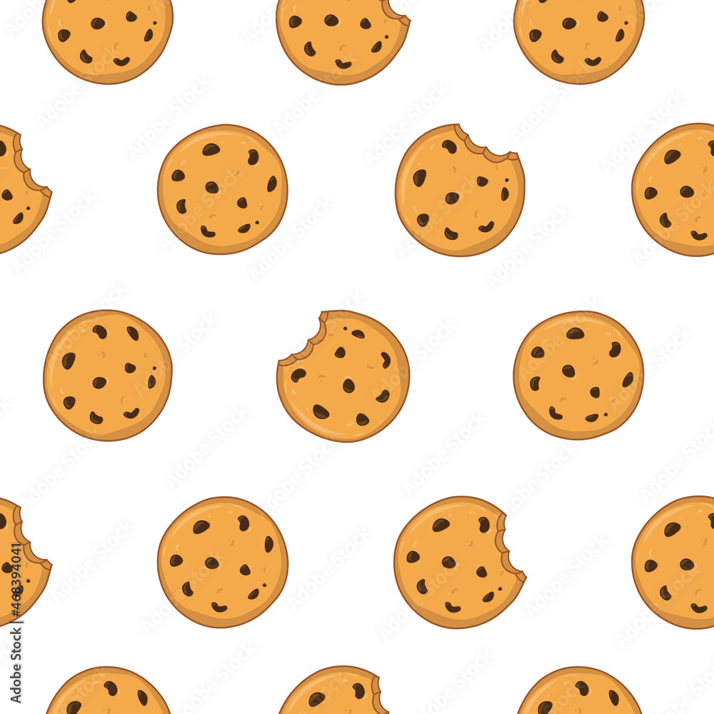 Cute cartoon sweet cookies seamless pattern art Cute cartoon sweet cookies seamless pattern art