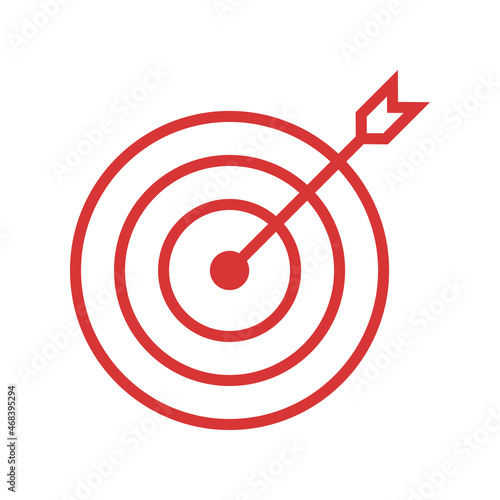 Target vector icon. Red symbol