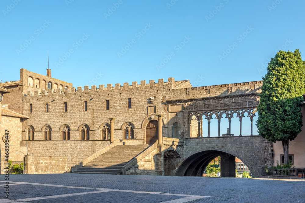 View at the Loggia of Pope Palace in Viterbo, Italy