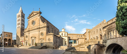 View at the Catedral of Saint Lawrwnce in the streets of Viterbo - Italy photo