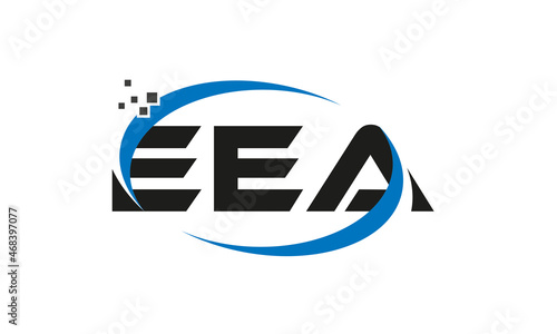 dots or points letter EEA technology logo designs concept vector Template Element