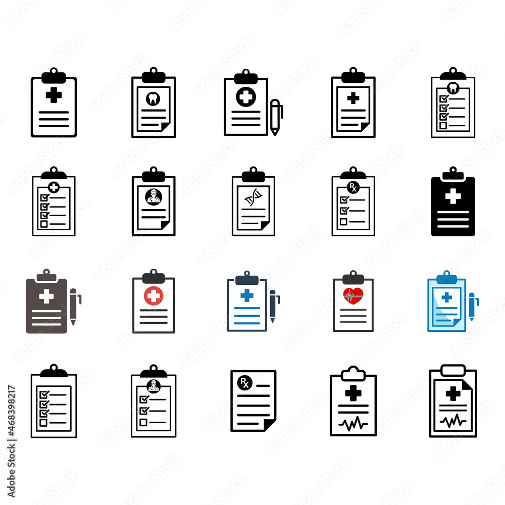 Medical Report Icon Vector On Trendy Design. Medical Report Icon Vector On Trendy Design.