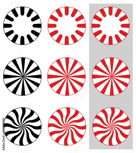 Peppermint Twist Candy Clipart Set - Outline, Stamp and Color
