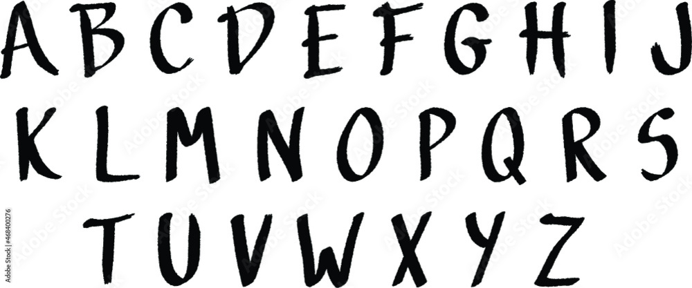 Brush Calligraphy Letter Alphabet Clipart Set