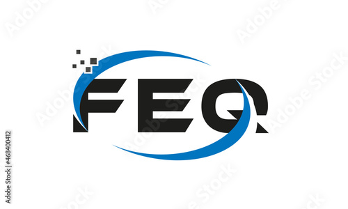 dots or points letter FEQ technology logo designs concept vector Template Element