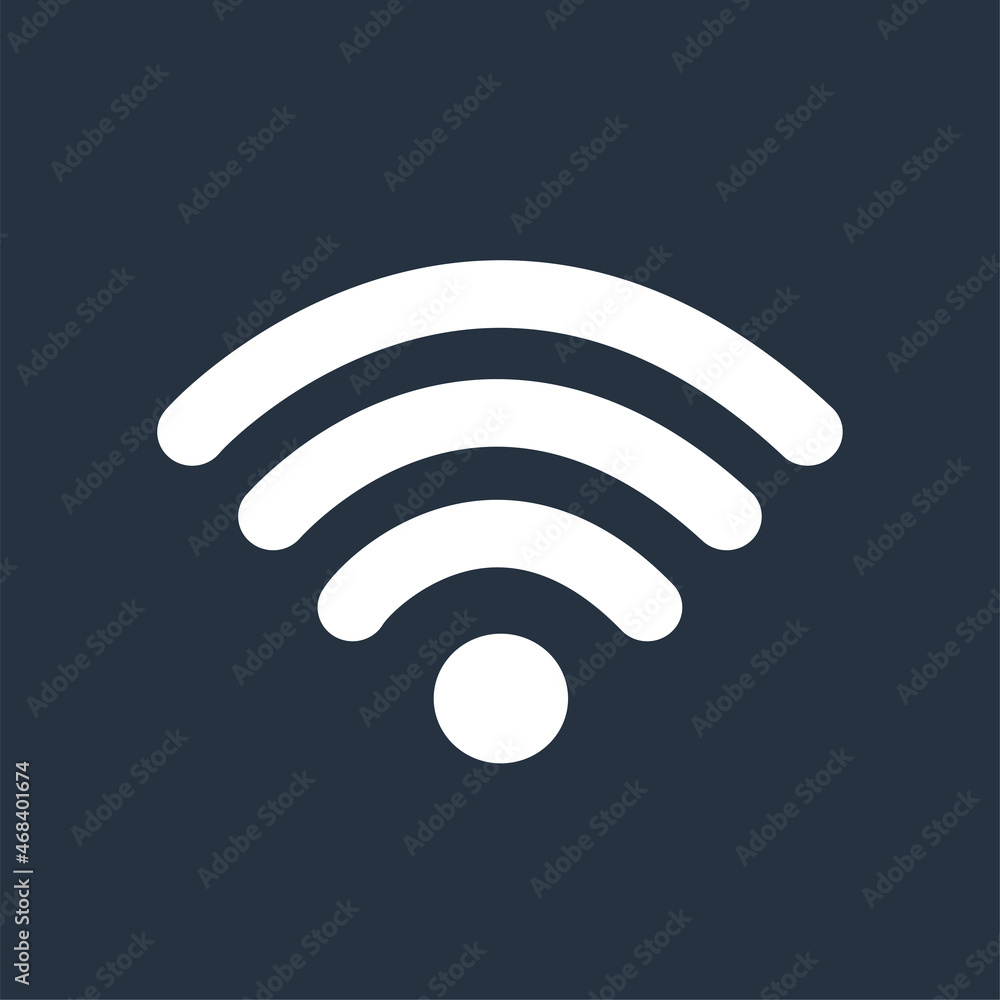 Wifi icon. Wireless Internet Signal icon on blue. Wi Fi icon. Wifi icon. Wireless Internet Signal icon on blue. Wi Fi icon.