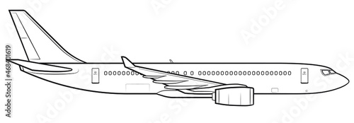 Vector stock illustration of commercial airplane