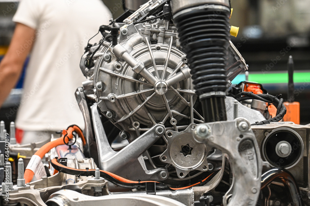 Obraz premium industrie constructeur auto automobile voiture chaine assemblage montage usine travail