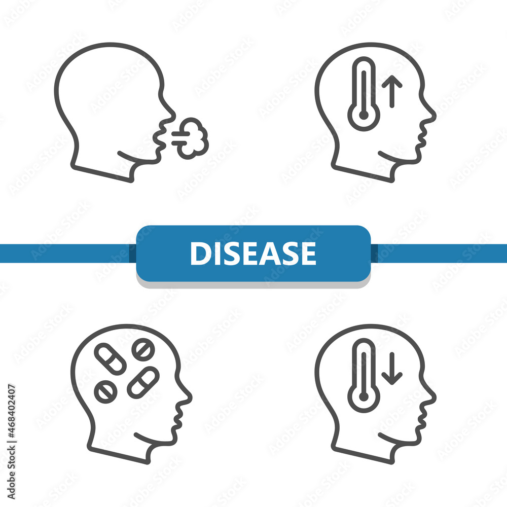 Disease, Sickness, Mental Health Icons