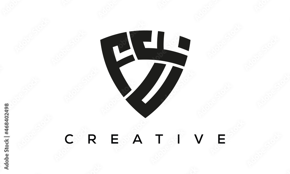 FUF letters logo, security Shield logo vector FUF letters logo, security Shield logo vector