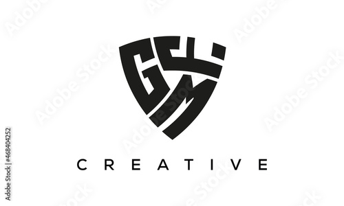 GMF letters logo, security Shield logo vector	 photo